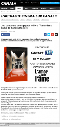 cinéma,canal +,canal plus,l'amor dans l'âme,roman,littérature,livre,concours,lire,lecture,in the mood for cinema,in the mood for cinéma,festival de cannes,festival de cannes 2014